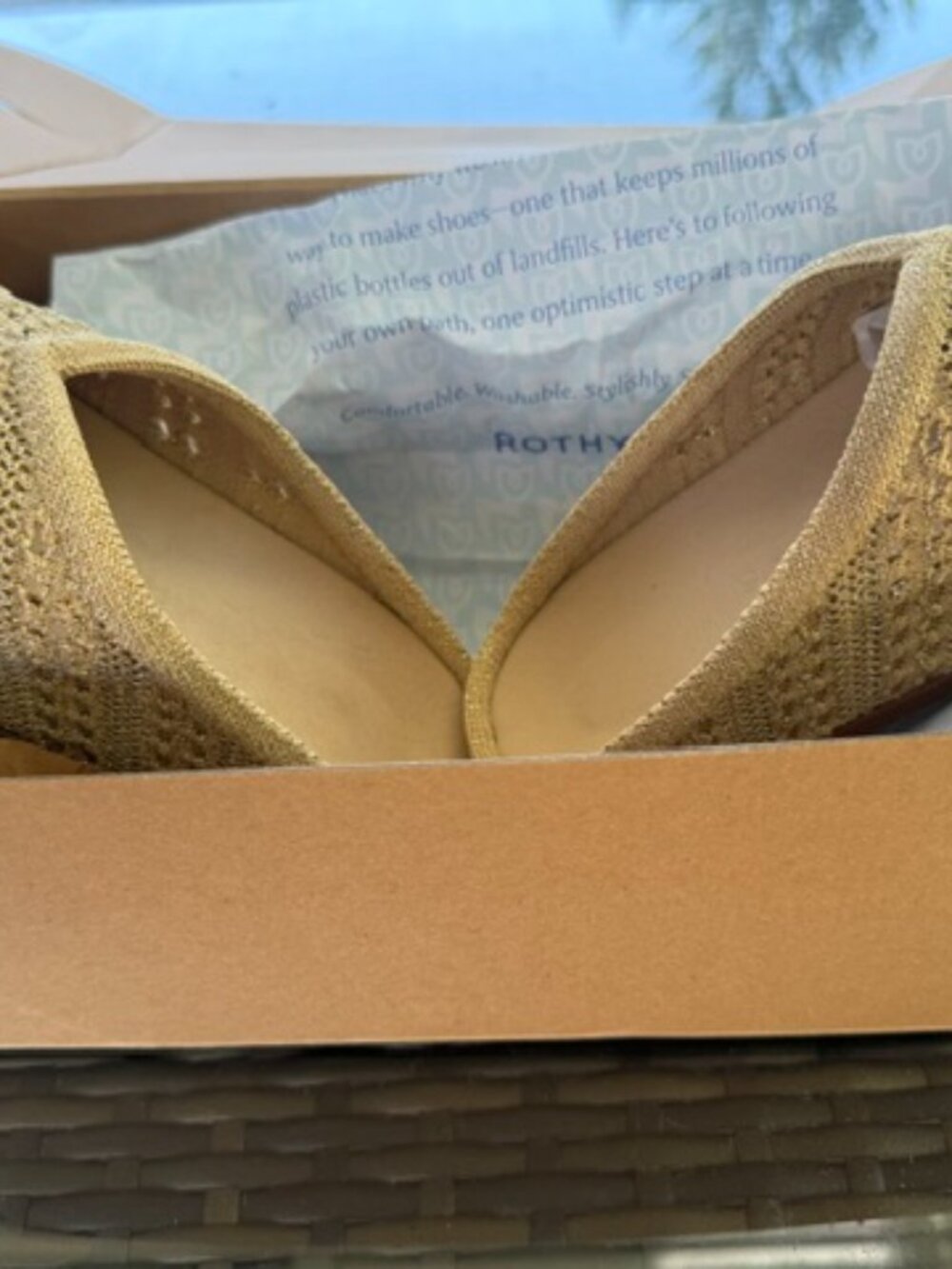 Rothy's Casual Clog Metallic Gold Crochet Size 8 - Picture 3 of 5